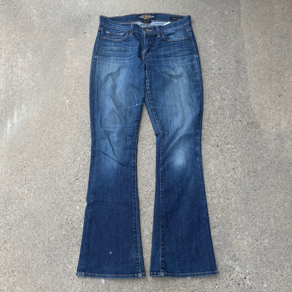 Lucky Brand Sofia Boot 2000s Y2K Medium Wash Embroidered Women's Jeans Size 4